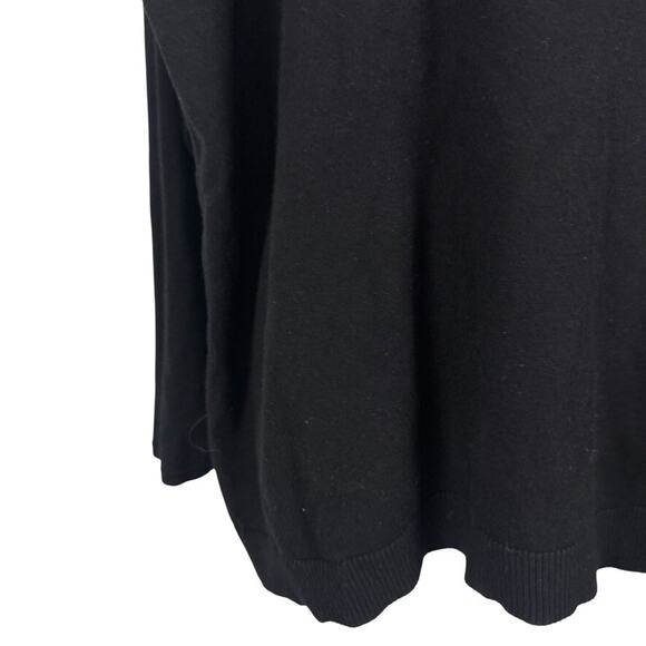 Talbots Woman Petite Pearl Beaded Pullover Open Sleeve Sweater Stretch Black 2XP - Picture 5 of 15